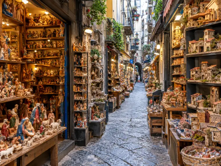 The nativity scene workshops of via San Gregorio Armeno, open all year