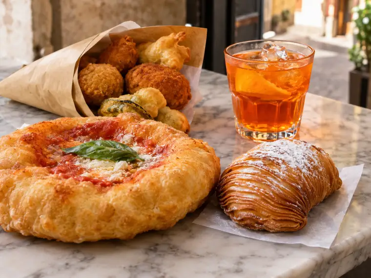 Fried pizza and cuoppo, the street food of the historic centre